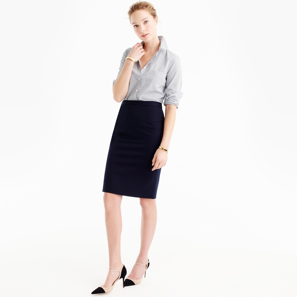 J. Crew Italian Stretch Wool Pencil Skirt